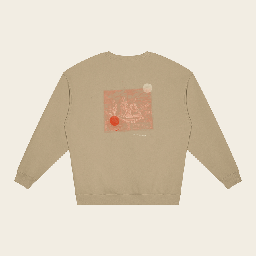 Sweatshirt - 02 ONE WAY – Khaki – packshot – bagfra