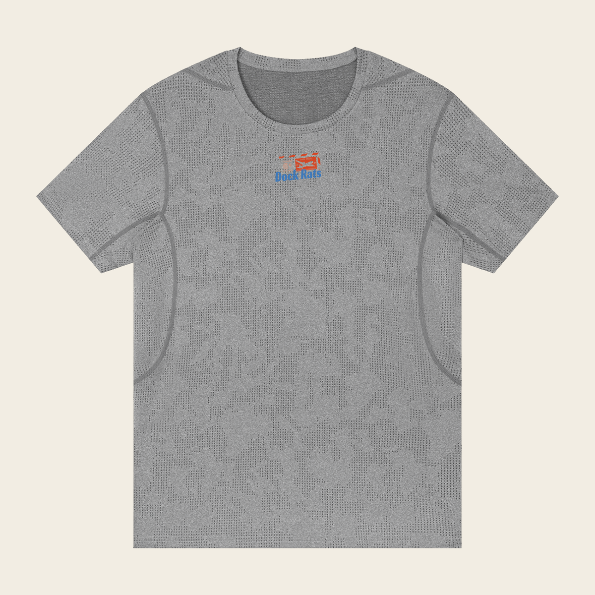 Mesh Tee - 05 EXPRESS TO HADES – Flower Gray – packshot forfra