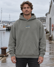 Oversized Hoodie - 04 AGAIN – Gray – miljøbillede forfra