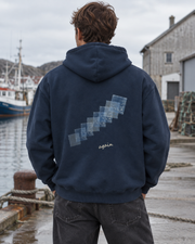 Oversized Hoodie - 04 AGAIN – Navy Blue – miljøbillede bagfra