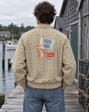 Track Jacket - 05 EXPRESS TO HADES – Apricot Plaid – miljøbillede bagfra