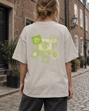Oversized Tee - 03 GORGON CLUSTER – Light Gray – miljøbillede bagfra