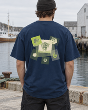 Oversized Tee - 03 GORGON CLUSTER – Navy Blue – miljøbillede bagfra