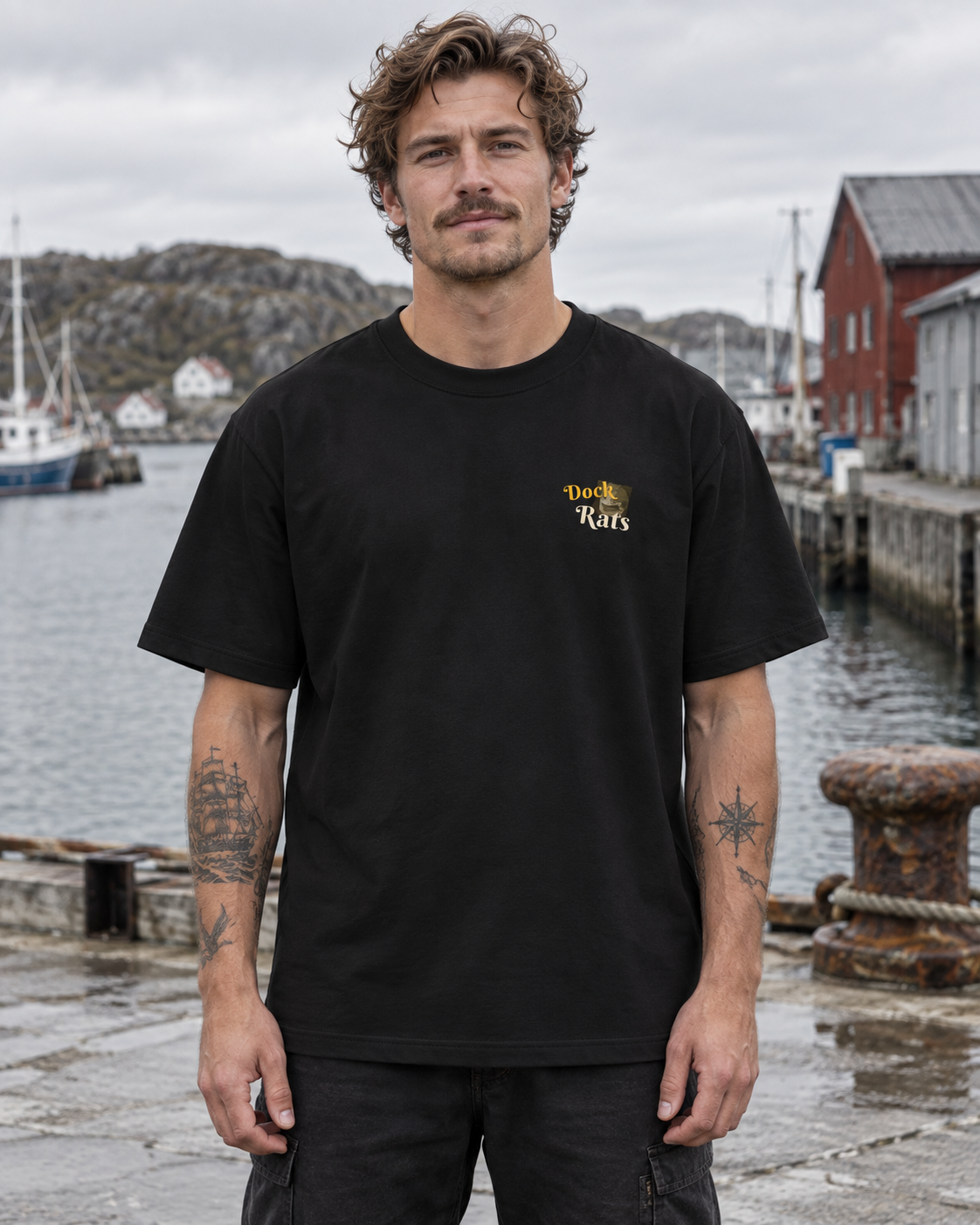 Oversized Tee - 06 TOO HIGH – Black – miljøbillede forfra
