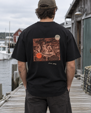 Oversized Tee - 02 ONE WAY – Black – miljøbillede bagfra