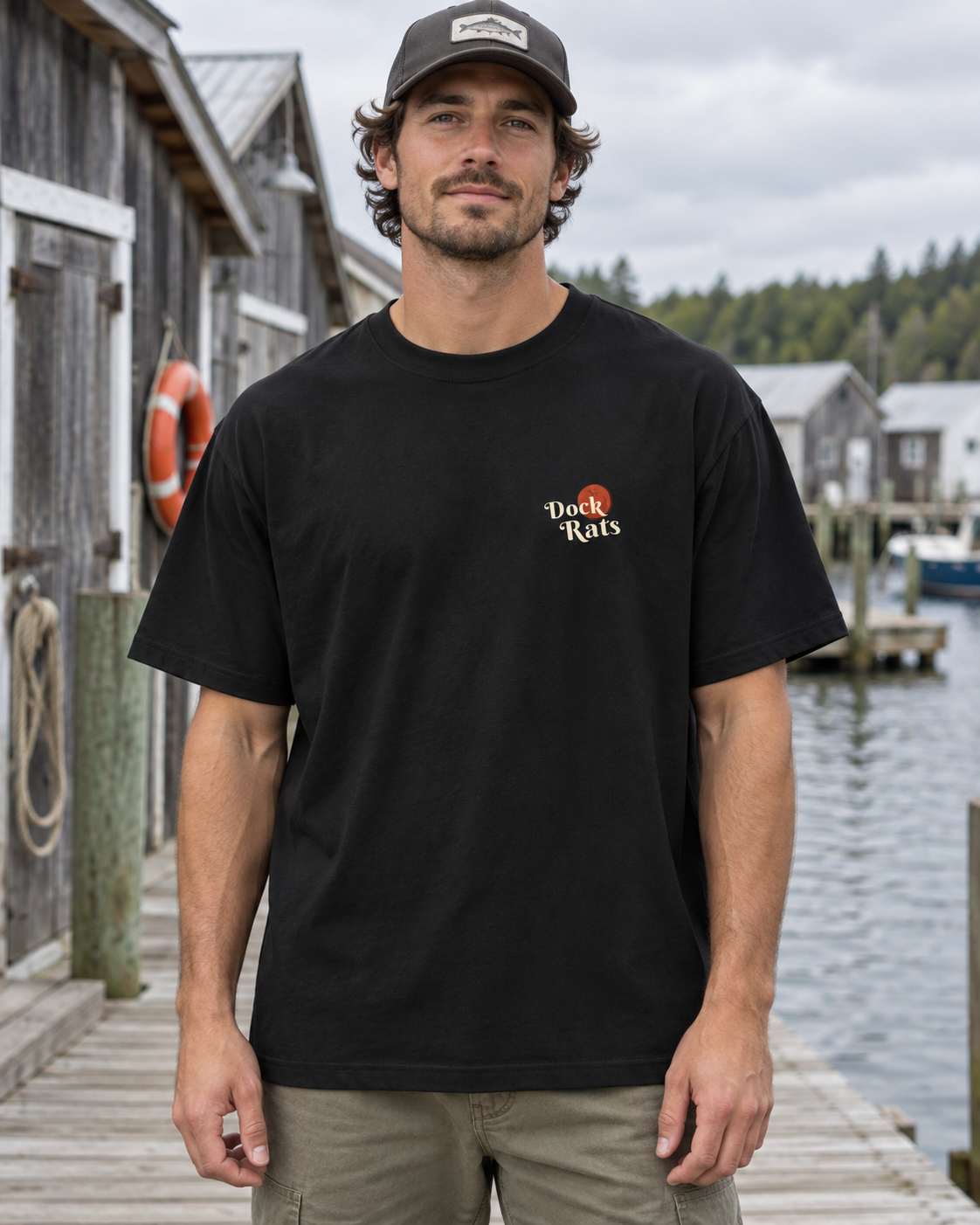 Oversized Tee - 02 ONE WAY – Black – miljøbillede forfra