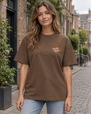 Oversized Tee - 02 ONE WAY – Coffee – miljøbillede forfra