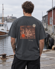 Oversized Tee - 02 ONE WAY – Dark Gray – miljøbillede bagfra