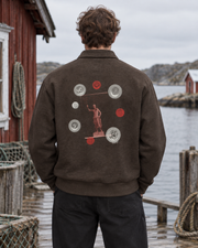 Quarter-Zip Sweatshirt - 01 TIDE – Coffee – miljøbillede bagfra