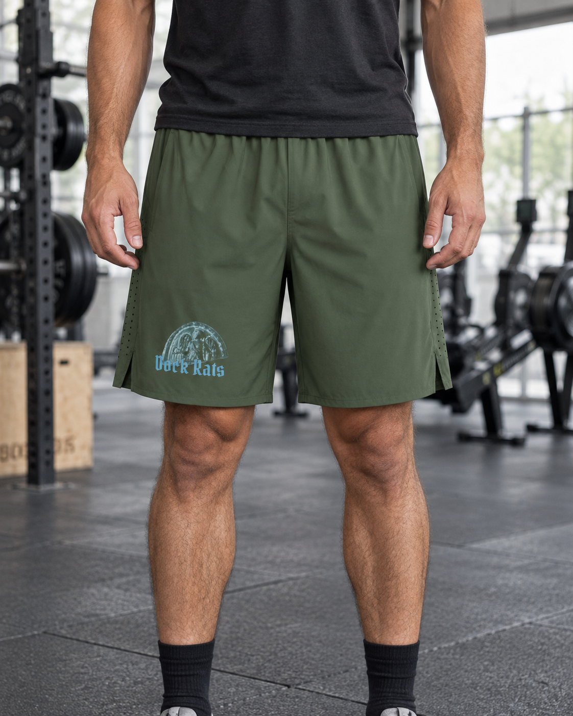 Performance Shorts - VICTORY FRAGMENT – Army Green – miljøbillede forfra