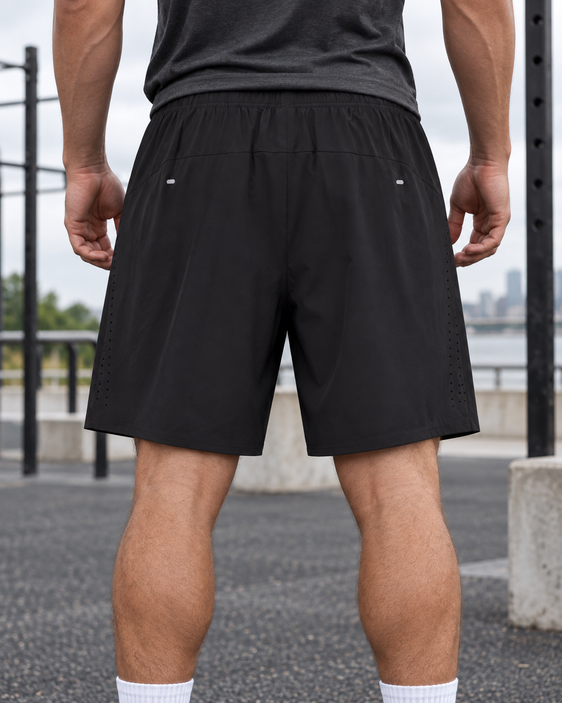Performance Shorts - VICTORY FRAGMENT – Black – miljøbillede bagfra
