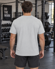Training T-Shirt - STRONG TIES – Light Gray – miljøbillede bagfra