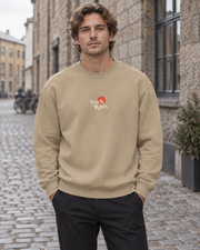 Sweatshirt - 02 ONE WAY – Khaki – miljøbillede forfra