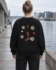Sweatshirt - 01 TIDE – Black – miljøbillede bagfra