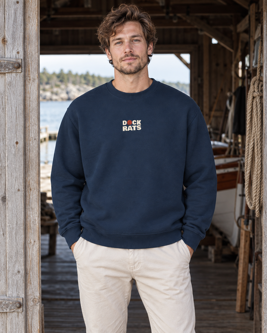 Sweatshirt - 01 TIDE – Navy Blue – miljøbillede forfra