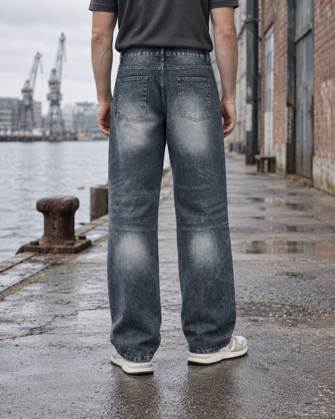 Denim Jeans - UNDERTOW – Washed Blue – miljøbillede bagfra