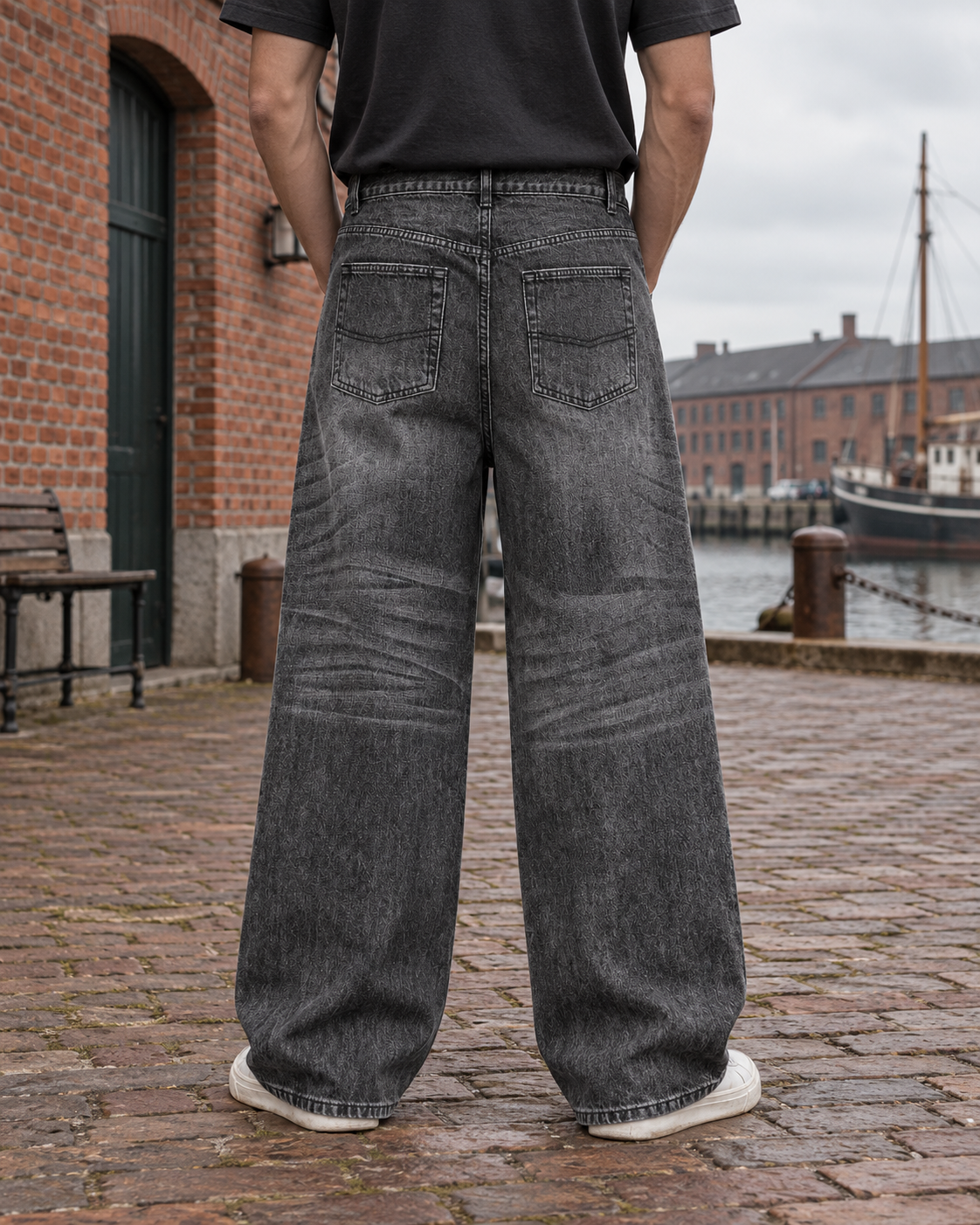 Denim Jeans - SALT GRIP – Black – miljøbillede bagfra