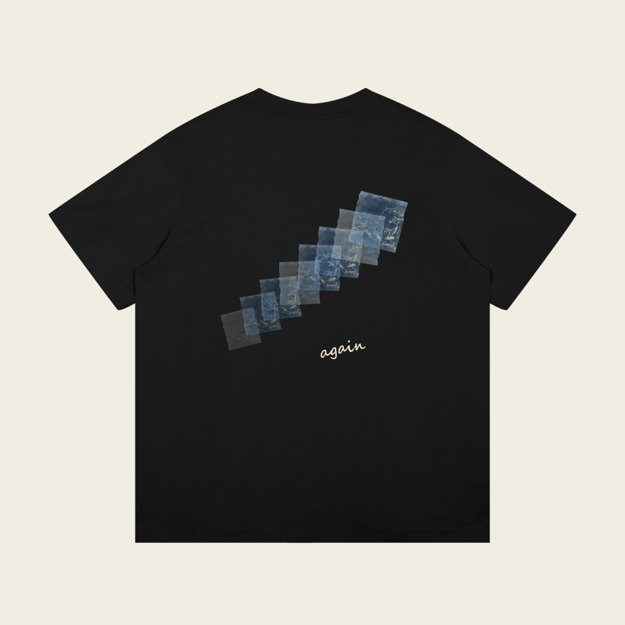 Oversized Tee - 04 AGAIN – Black – produktbillede bagfra