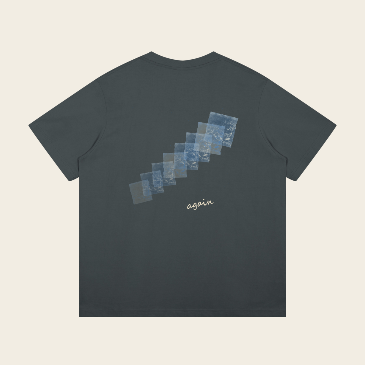 Oversized Tee - 04 AGAIN – Dark Gray – produktbillede bagfra
