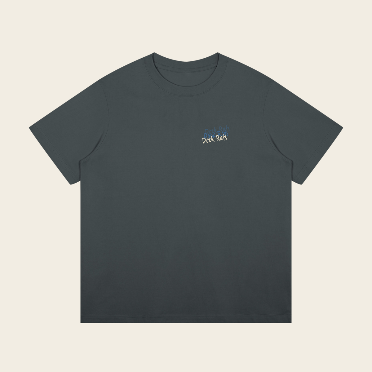 Oversized Tee - 04 AGAIN – Dark Gray – produktbillede forfra