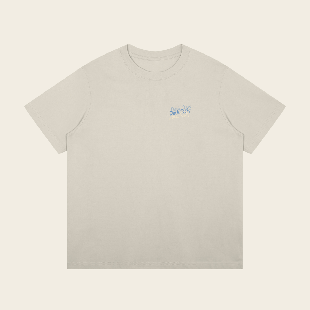 Oversized Tee - 04 AGAIN – Light Gray – produktbillede forfra