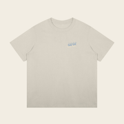 Oversized Tee - 04 AGAIN – Light Gray – produktbillede forfra