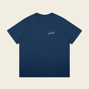 Oversized Tee - 04 AGAIN – Navy Blue – produktbillede forfra
